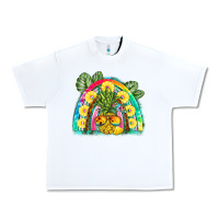 White pineapple rainbow Urban Heavy Tee - BarkalooDesign