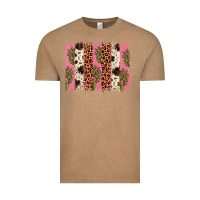 Vintage Coffee cactus leopard cowhide brush stroke Vintage Tee - Artiststas