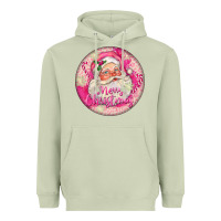 Matcha Pink Merry Christmas Santa Heavyweight Hoodie - FaDigitalArtStudio