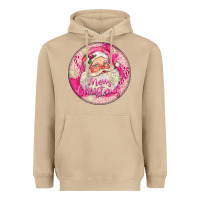 Mushroom Pink Merry Christmas Santa Heavyweight Hoodie - FaDigitalArtStudio