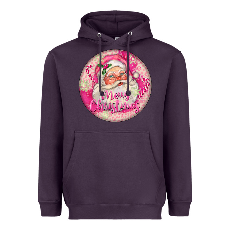 Pink Merry Christmas Santa Heavyweight Hoodie by FaDigitalArtStudio | Teevron