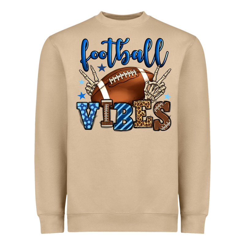 Football Vibes Blue And Grey Team Color Heavyweight Sweatshirt by HowdyJamesFarm | Teevron