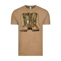 Vintage Coffee soldier boots Vintage Tee - RanaPortraitStore