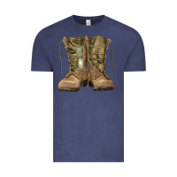 Vintage Denim soldier boots Vintage Tee - RanaPortraitStore