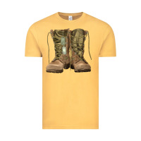 Vintage Mustard soldier boots Vintage Tee - RanaPortraitStore
