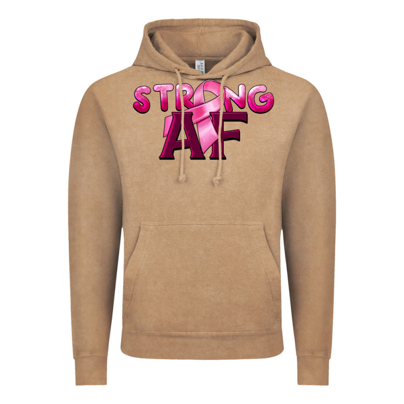 Strong Af Breast Cancer Vintage Hoodie by BarkalooDesign | Teevron