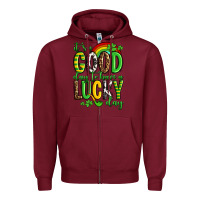 Burgundy St. Patrick's It's a good day to have a lucky day Zipper Hoodie - OliviaCreatesArt
