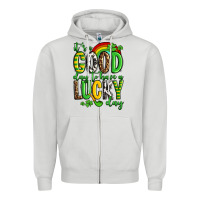 Dove Grey St. Patrick's It's a good day to have a lucky day Zipper Hoodie - OliviaCreatesArt