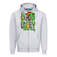 Heather Grey St. Patrick's It's a good day to have a lucky day Zipper Hoodie - OliviaCreatesArt