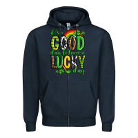 Navy St. Patrick's It's a good day to have a lucky day Zipper Hoodie - OliviaCreatesArt