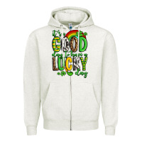 Oatmeal Heather St. Patrick's It's a good day to have a lucky day Zipper Hoodie - OliviaCreatesArt