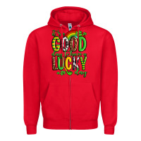 Red St. Patrick's It's a good day to have a lucky day Zipper Hoodie - OliviaCreatesArt