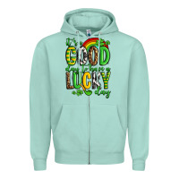 Seafoam St. Patrick's It's a good day to have a lucky day Zipper Hoodie - OliviaCreatesArt