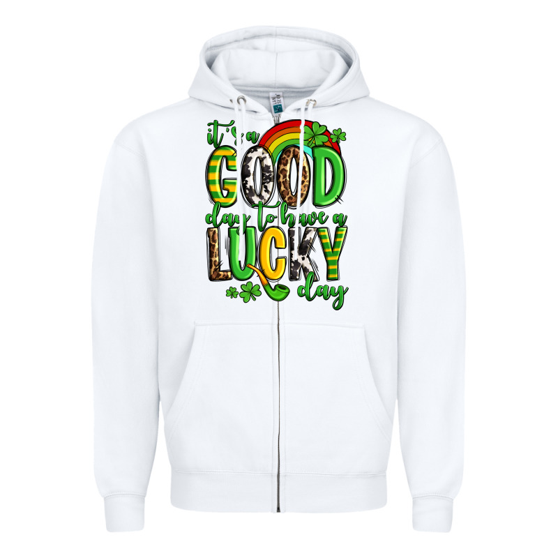 St. Patrick's It's A Good Day To Have A Lucky Day Zipper Hoodie by OliviaCreatesArt | Teevron