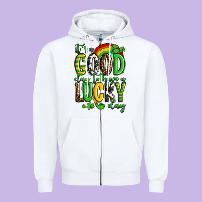 St. Patrick's It's A Good Day To Have A Lucky Day Zipper Hoodie Designed By Oliviacreatesart