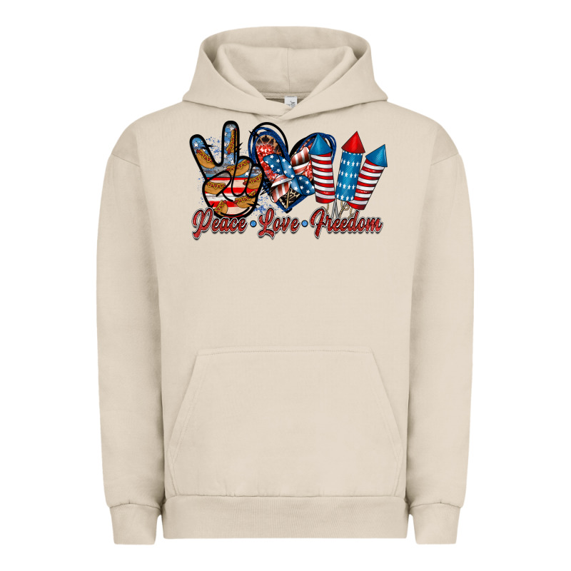 Peace Love Freedom Urban Hoodie by RacoonDesign | Teevron