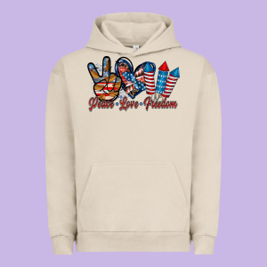 Peace Love Freedom Urban Hoodie Designed By Racoondesign