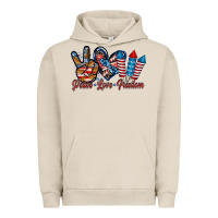 Pigment French Oak peace love freedom Urban Hoodie - RacoonDesign