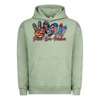 Pigment Oil Green peace love freedom Urban Hoodie - RacoonDesign