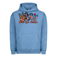 Pigment Pebble Blue peace love freedom Urban Hoodie - RacoonDesign