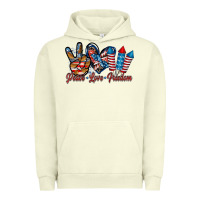 Pigment Pistachio peace love freedom Urban Hoodie - RacoonDesign