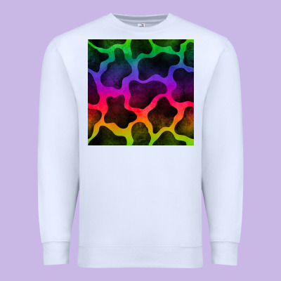 Colorful Cow Seamless Pattern Premium Sweatshirt Designed By Bundleandbundleshop