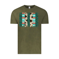 Vintage Olive leopard cowhide brush stroke Vintage Tee - Artiststas