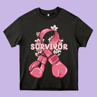 Survivor Breast Cancer With Boxing Gloves Heavy Core Tee Designed By Maliassmallbusiness