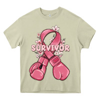 Mossy survivor breast cancer with boxing gloves Heavy Core Tee - MaliasSmallBusiness