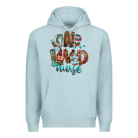 Blue Mist One Loved Nurse Premium Hoodie - FaDigitalArtStudio
