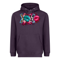 Plum Western Xoxo Heavyweight Hoodie - FaDigitalArtStudio