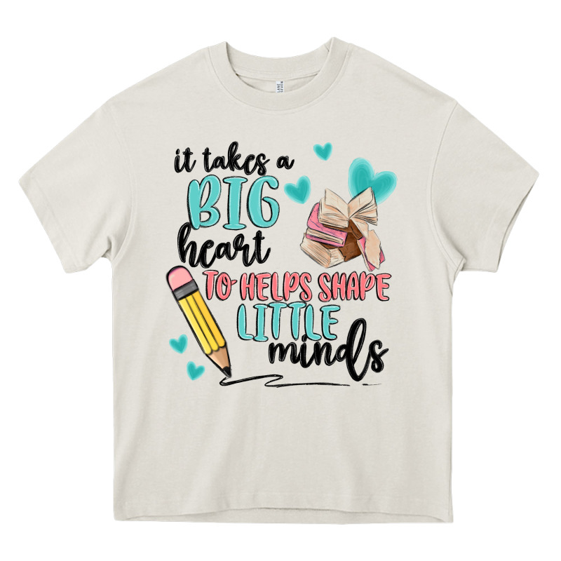 It Takes A Big Hearts To Helps Shape Little Minds Heavy Core Tee by MaliasSmallBusiness | Teevron