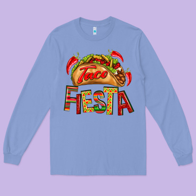 Taco Fiesta Long Sleeve Tee Designed By Texasbilliewilder