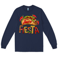 Navy Taco Fiesta Long Sleeve Tee - texasbilliewilder