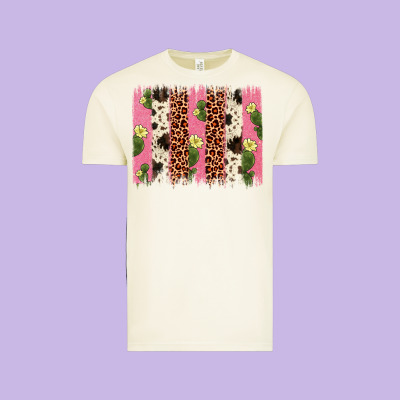 Cactus Leopard Cowhide Brush Stroke Vintage Tee Designed By Artiststas