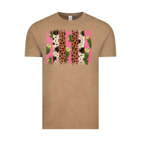 Vintage Coffee cactus leopard cowhide brush stroke Vintage Tee - Artiststas