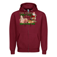 Burgundy torn between lookin like a snack and eatin one Zipper Hoodie - FaDigitalArtStudio