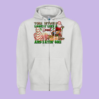 Torn Between Lookin Like A Snack And Eatin One Zipper Hoodie Designed By Fadigitalartstudio