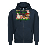 Navy torn between lookin like a snack and eatin one Zipper Hoodie - FaDigitalArtStudio