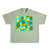 Oil Green blue pineapple Urban Heavy Tee - BarkalooDesign