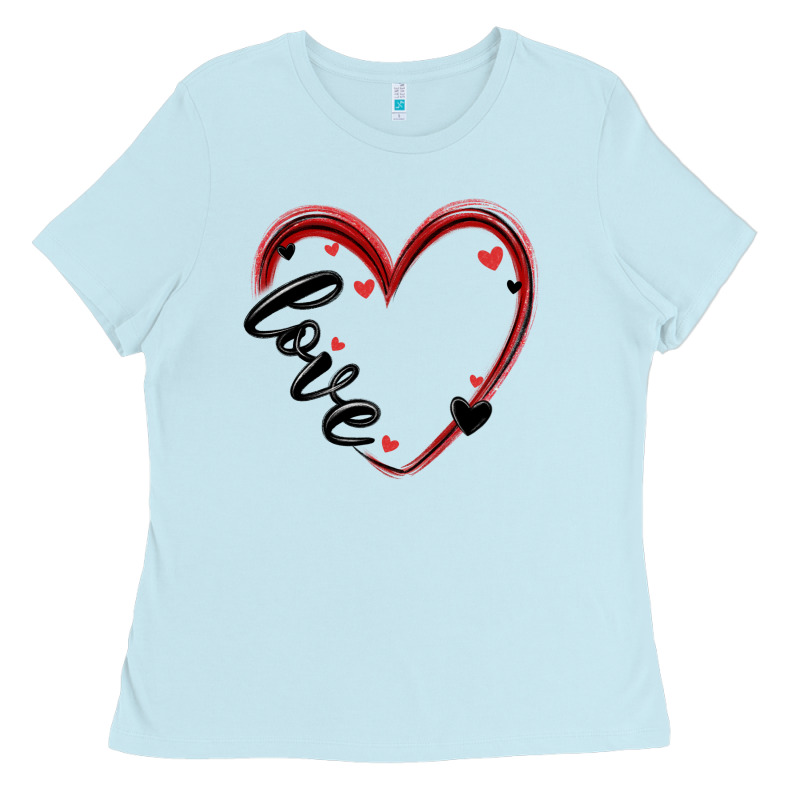 Valentines Day Heart Ladies Tee by MaliasSmallBusiness | Teevron