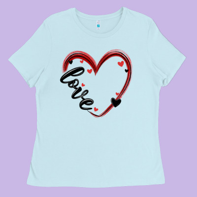 Valentines Day Heart Ladies Tee Designed By Maliassmallbusiness