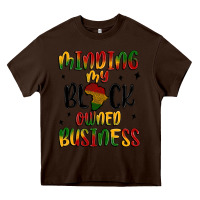 Chocolate Brown minding my black owned business Heavy Core Tee - MaliasSmallBusiness