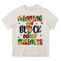 Cream minding my black owned business Heavy Core Tee - MaliasSmallBusiness