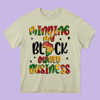 Minding My Black Owned Business Heavy Core Tee Designed By Maliassmallbusiness