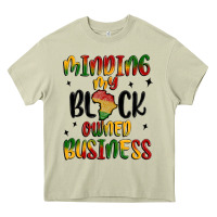 Mossy minding my black owned business Heavy Core Tee - MaliasSmallBusiness