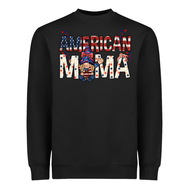 American Mama With Gnome Mother's Day Heavyweight Sweatshirt by HowdyJamesFarm | Teevron