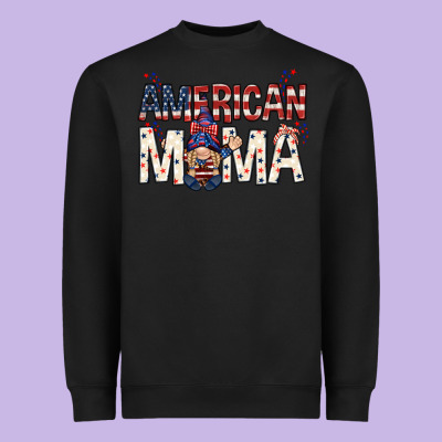American Mama With Gnome Mother's Day Heavyweight Sweatshirt Designed By Howdyjamesfarm