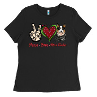 Black Peace Love Blue Heeler Ladies Tee - Jasminsmagicworld