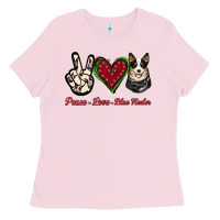Bubblegum Pink Peace Love Blue Heeler Ladies Tee - Jasminsmagicworld
